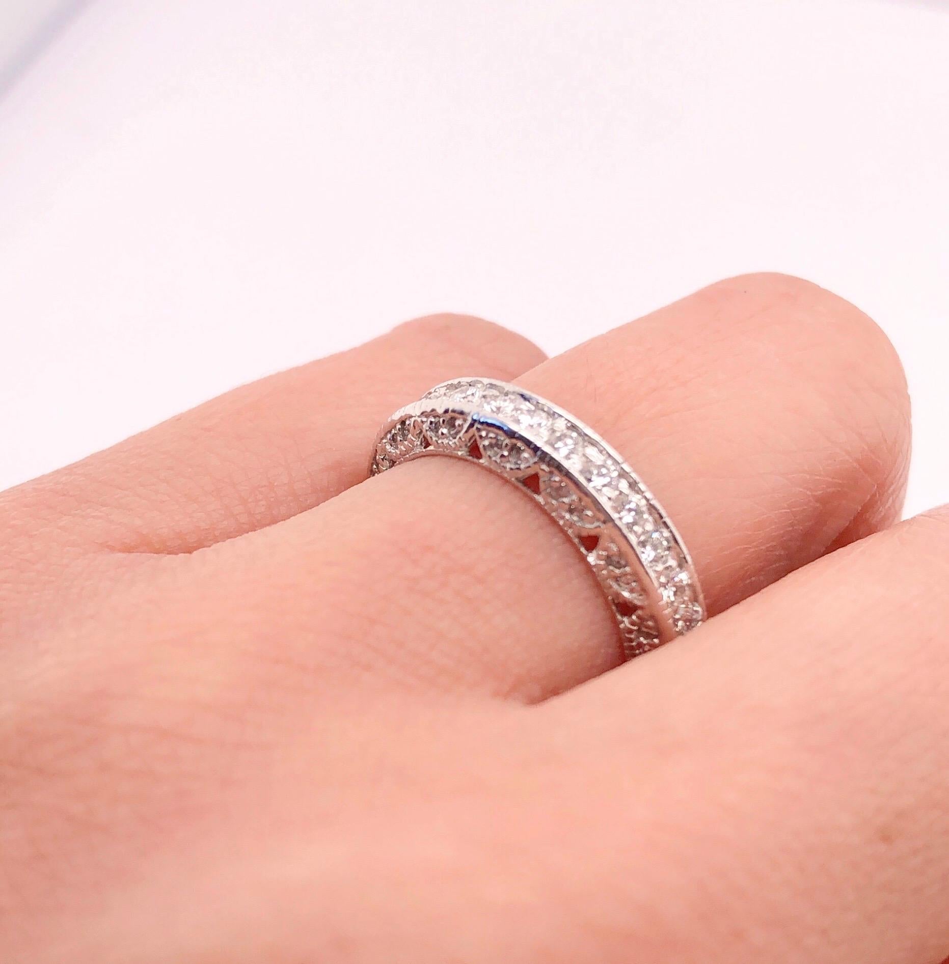 14 Karat White Gold Diamond Eternity Anniversary Ring Wedding Band 2.00 TDW For Sale 3