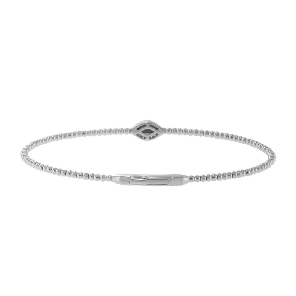14KT Weißgold Diamant 'Evil Eye' Flex Armreif im Zustand „Neu“ im Angebot in New York, NY