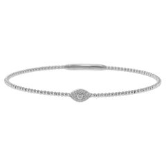14KT White Gold Diamond 'Evil Eye' Flex Bangle