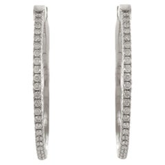 14KT White Gold Diamond Flex Hoop Earrings – 30MM, 0.65CTW