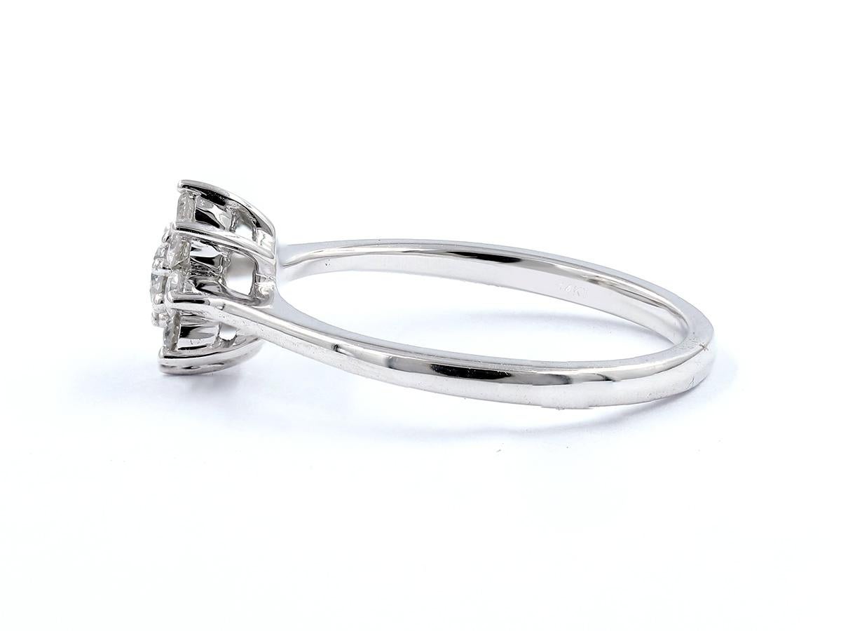 14KT Weißgold Diamant Blume Cluster Ring im Zustand „Neu“ im Angebot in Antwerp, BE