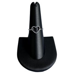 Anello con cuore in oro bianco 14kt - diamanti GH VS 0,06ctw, misura 6,5, nuovo
