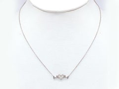14KT White Gold Diamond "MOM" Heart Pendant Necklace