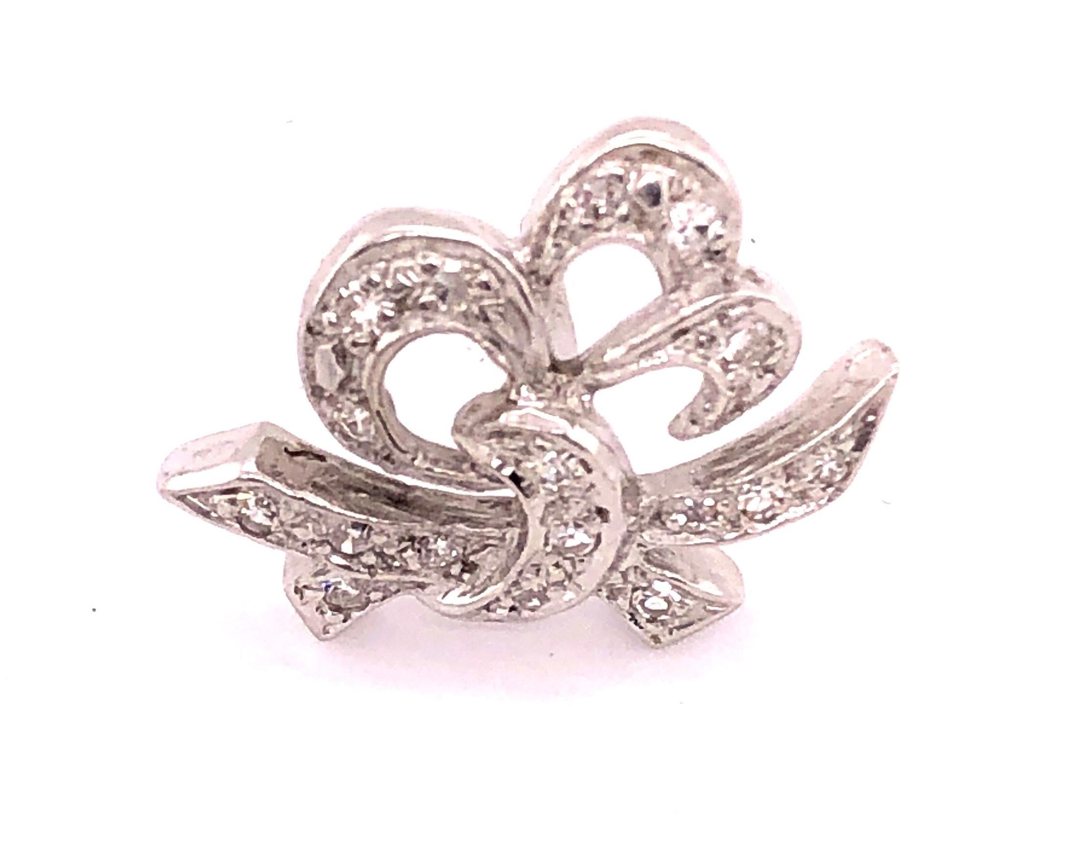 14 Karat White Gold Diamond Post Earrings Art Deco Style Screw Back In Good Condition For Sale In Manhasset, NY