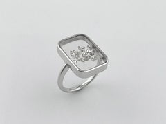 Contemporary 14KT White Gold Diamond Shaker Ring, 0.52 Carat