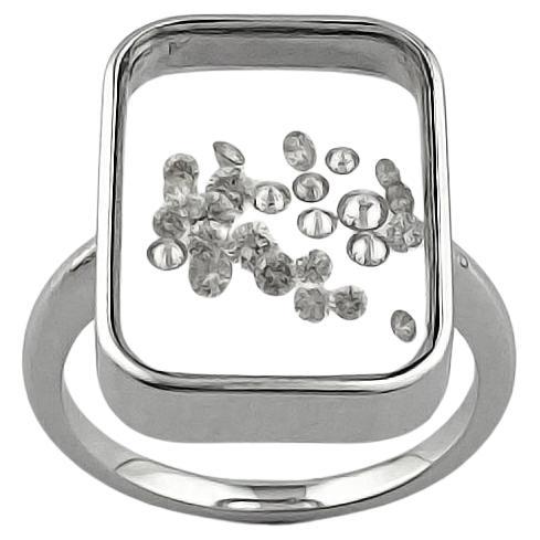 14KT Weißgold Diamant Shaker Ring im Angebot