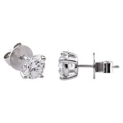 14KT White Gold Diamond Stud Earrings – 2.05 Carat Total Weight