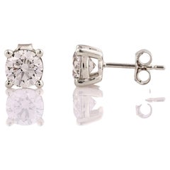 14KT White Gold Diamond Stud Earrings – 2.05 Carat Total Weight