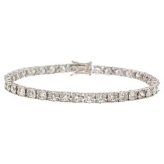 Bracelet de tennis en or blanc 14KT avec diamants - 5.00CT-TW