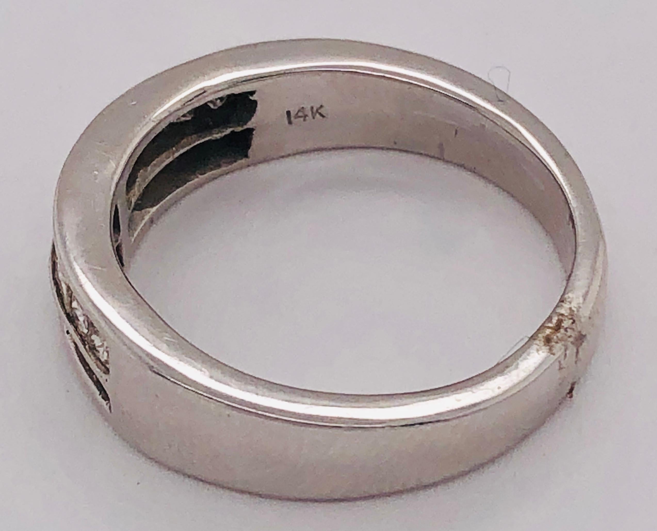 14 Karat White Gold Diamond Wedding Band Anniversary Bridal Ring 1.00 Carat For Sale 2