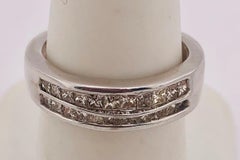 14 Karat White Gold Diamond Wedding Band Anniversary Bridal Ring 1.00 Carat