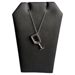 14kt White Gold Diamonds in a Glass Necklace - 0.50ctw GH VS-SI Diamonds, 18"
