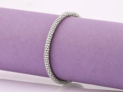 14KT White Gold Elegant Pavé Diamond 6.98 Cts Bangle Bracelet