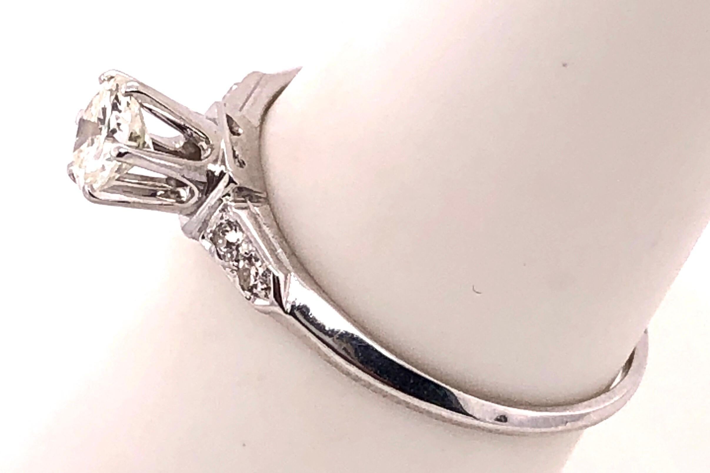 Anello nuziale di fidanzamento in oro bianco 14 carati con un peso totale di 0,38 diamanti In condizioni buone in vendita a Manhasset, NY