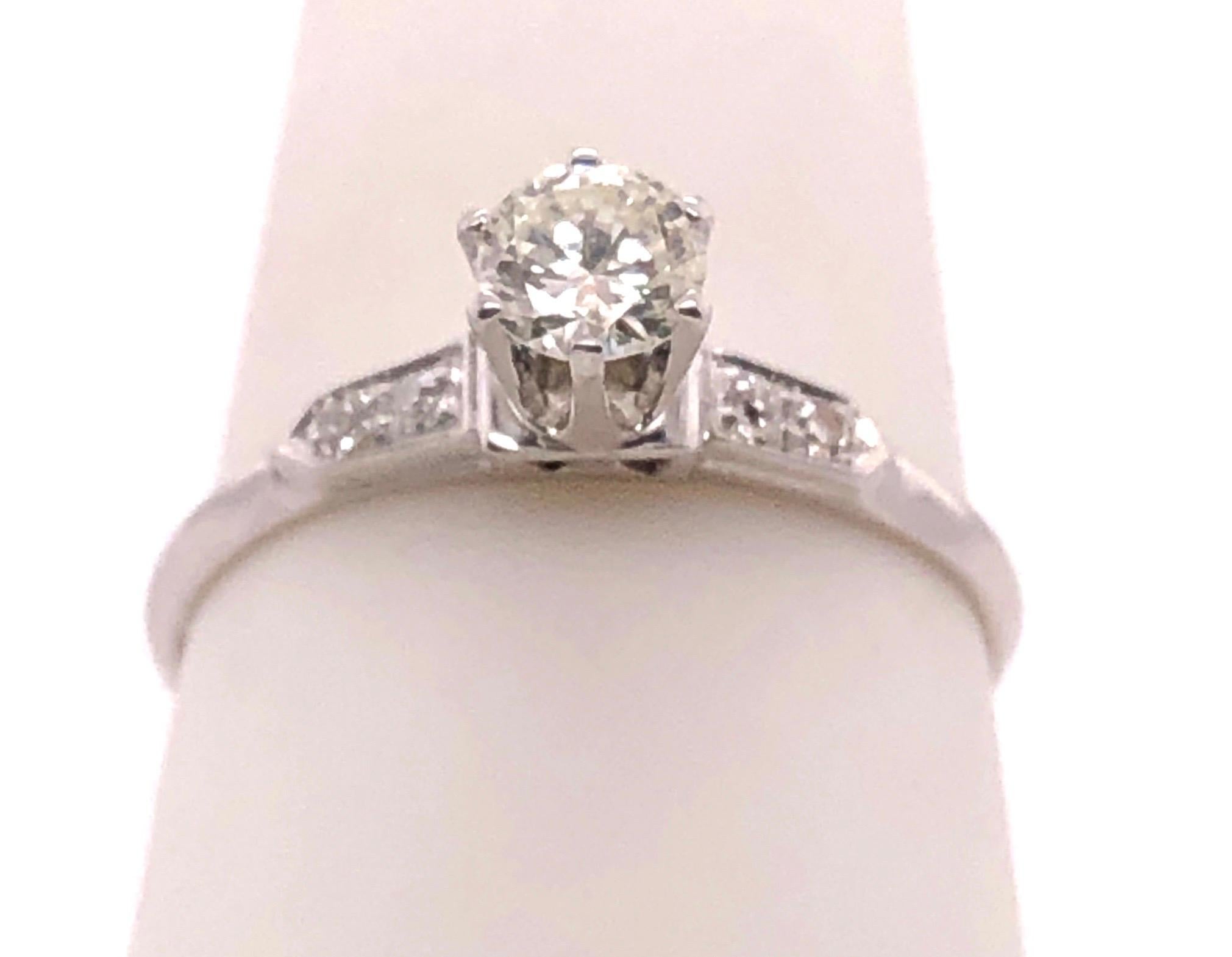 14 Karat White Gold Engagement Bridal Ring 0.38 Total Diamond Weight For Sale 1