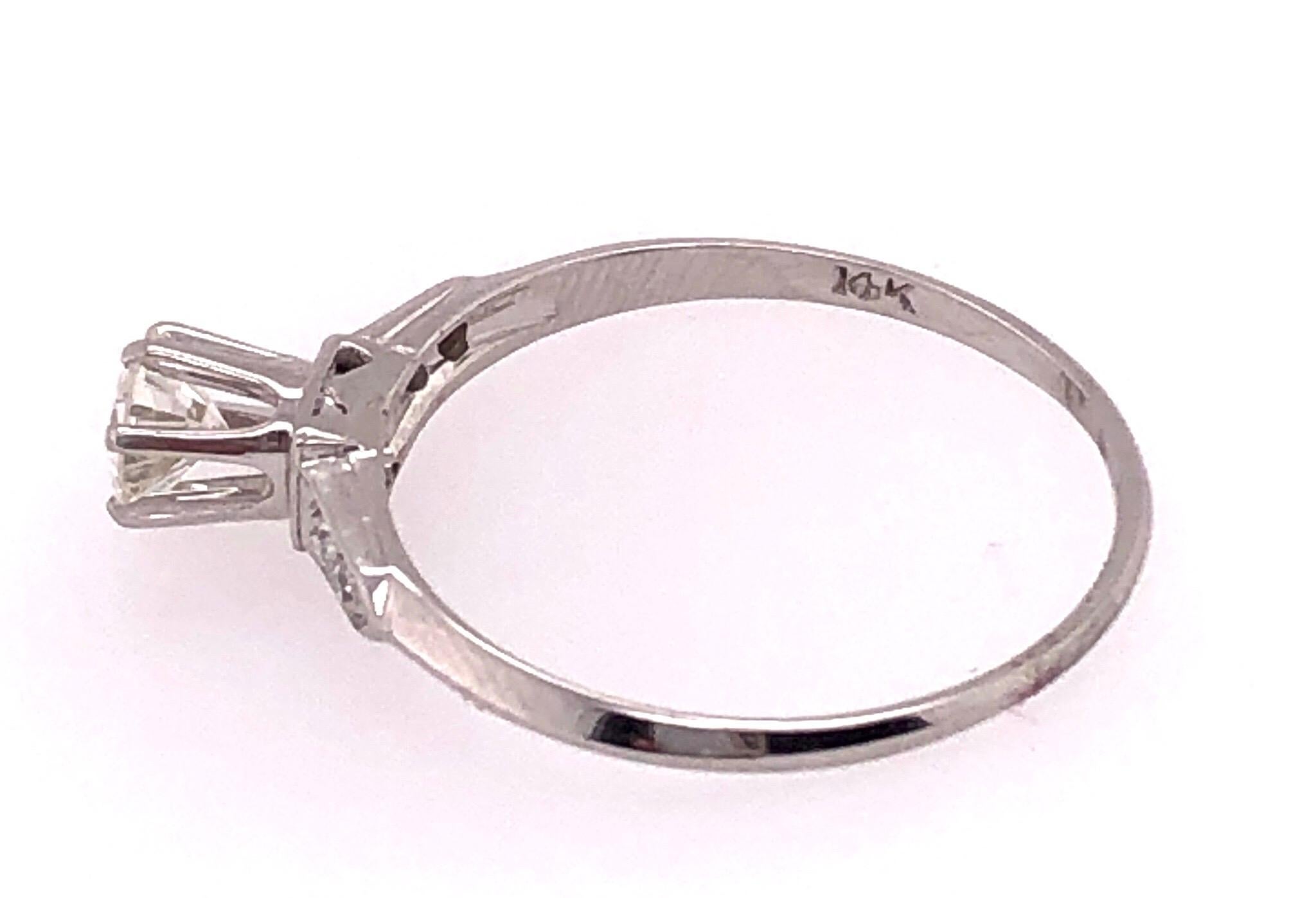 Anello nuziale di fidanzamento in oro bianco 14 carati con un peso totale di 0,38 diamanti in vendita 2