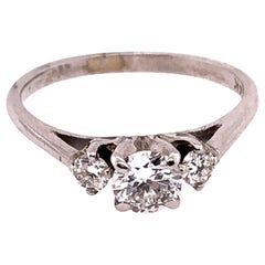 14 Karat White Gold Engagement Ring 0.64 Total Diamond Weight