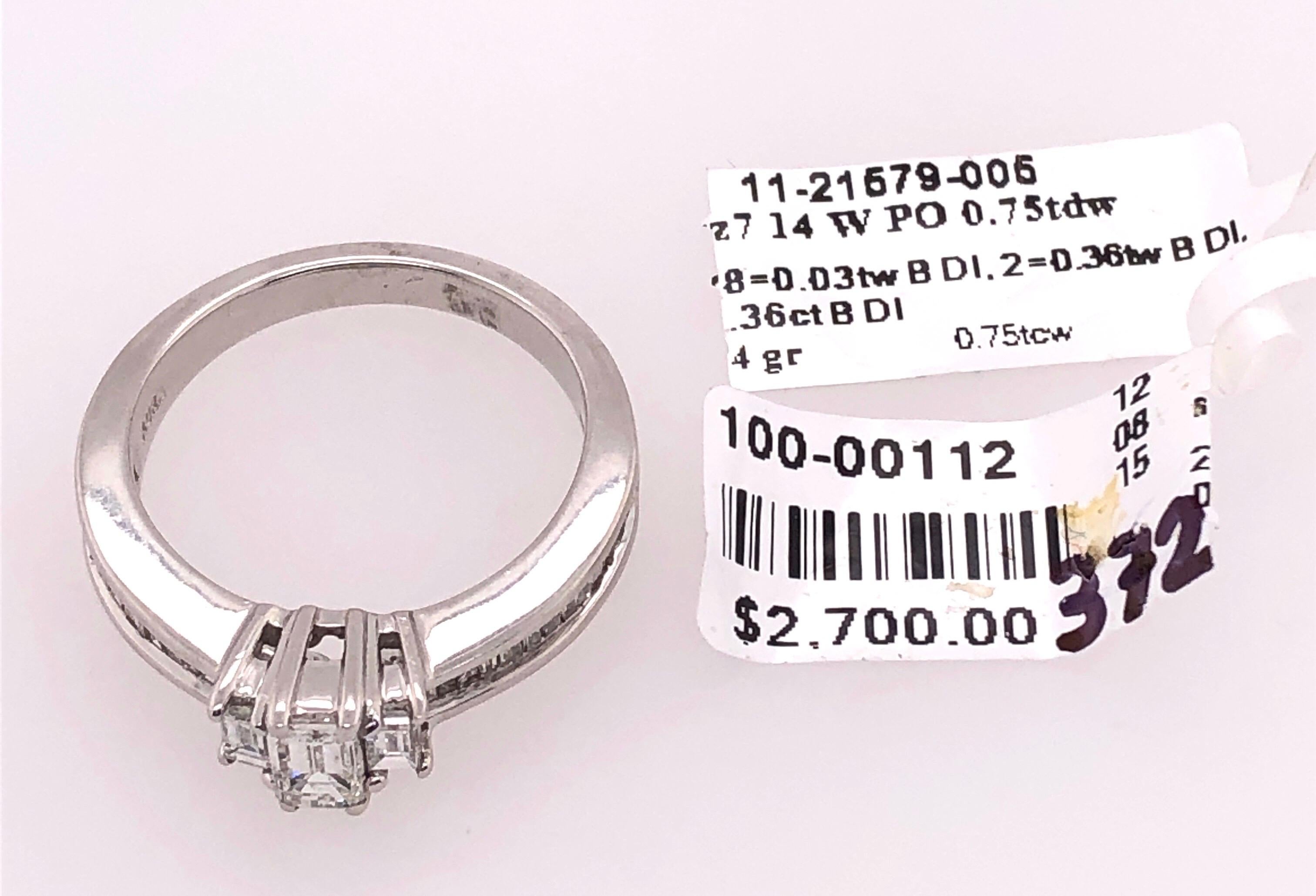 14 Karat Weißgold Verlobungsring 0,75 Gesamtgewicht Diamanten im Angebot 4