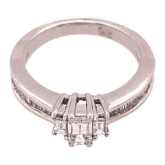 14 Karat White Gold Engagement Ring 0.75 Total Diamond Weight