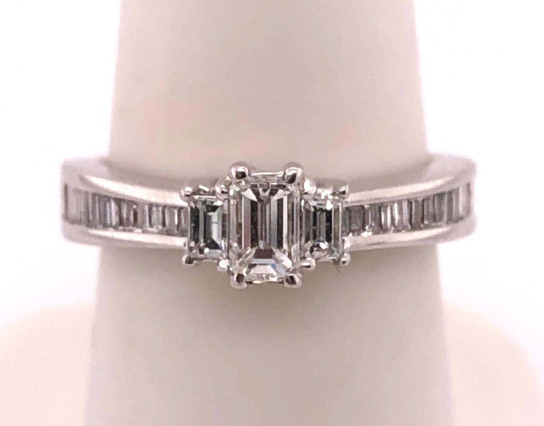 14Kt White Gold Engagement Ring 0.75 Total Diamond Weight.
Size 7 with 4 grams total weight.