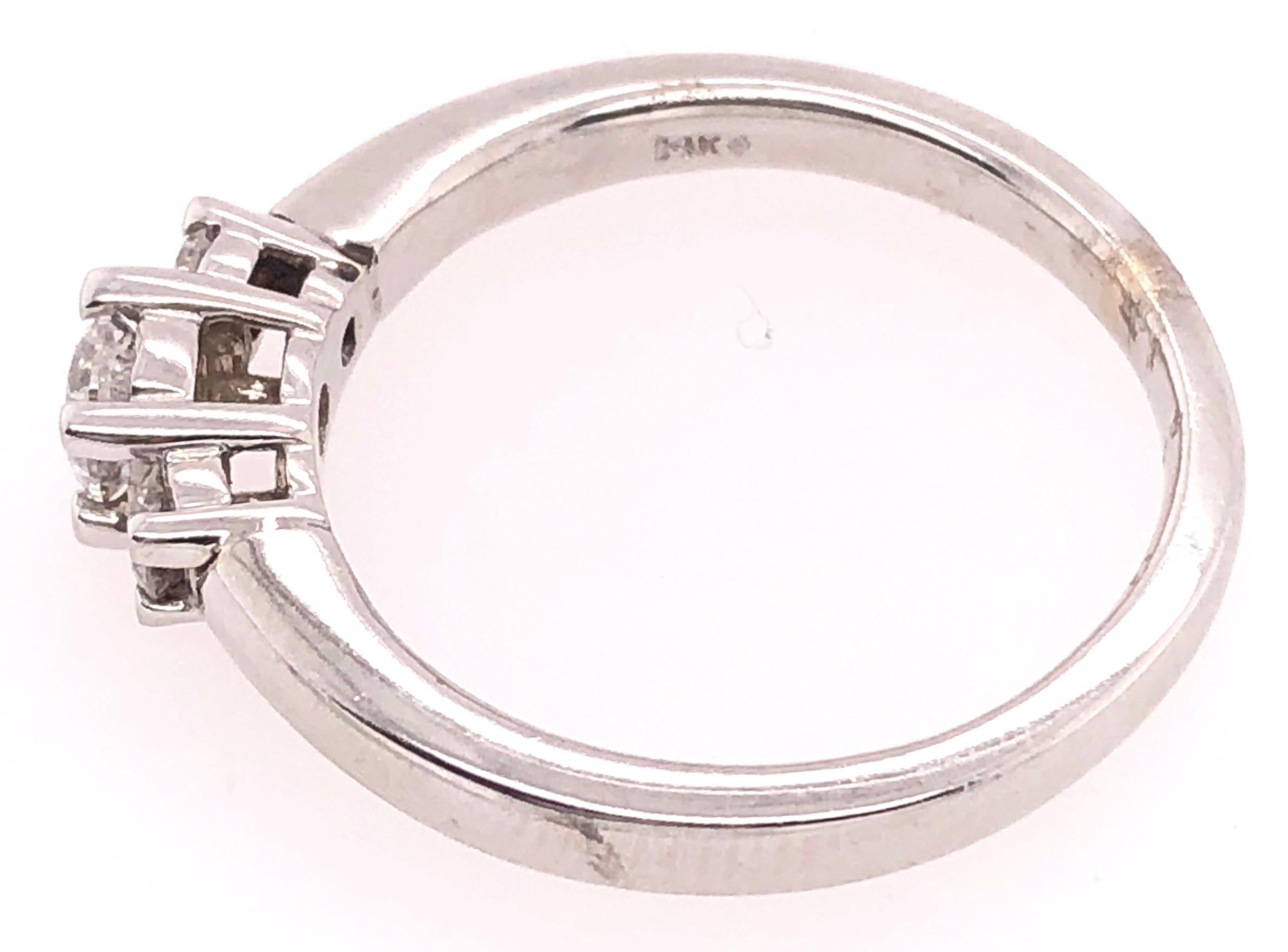 14 Karat White Gold Engagement Ring / Band 0.50 Total Diamond Weight For Sale 3