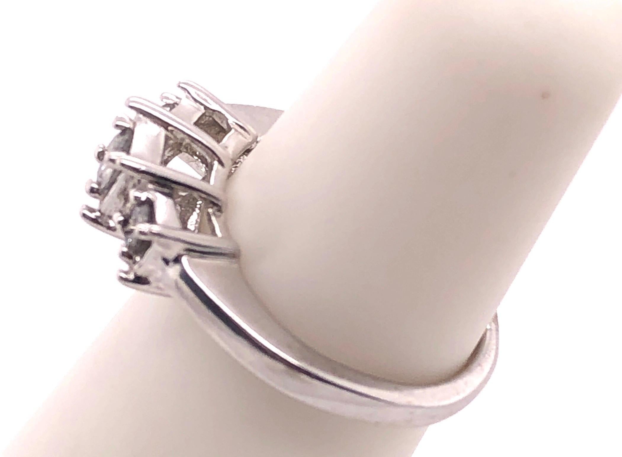 Women's or Men's 14 Karat White Gold Engagement Ring/Band Ring .78 Total Diamond Weight For Sale