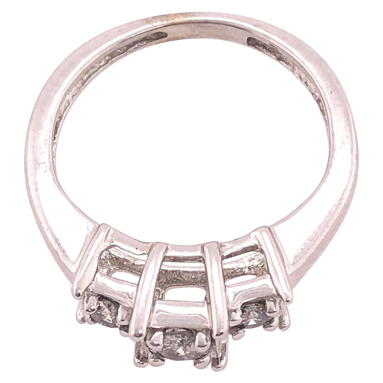 14 Karat White Gold Engagement Ring/Band Ring .78 Total Diamond Weight