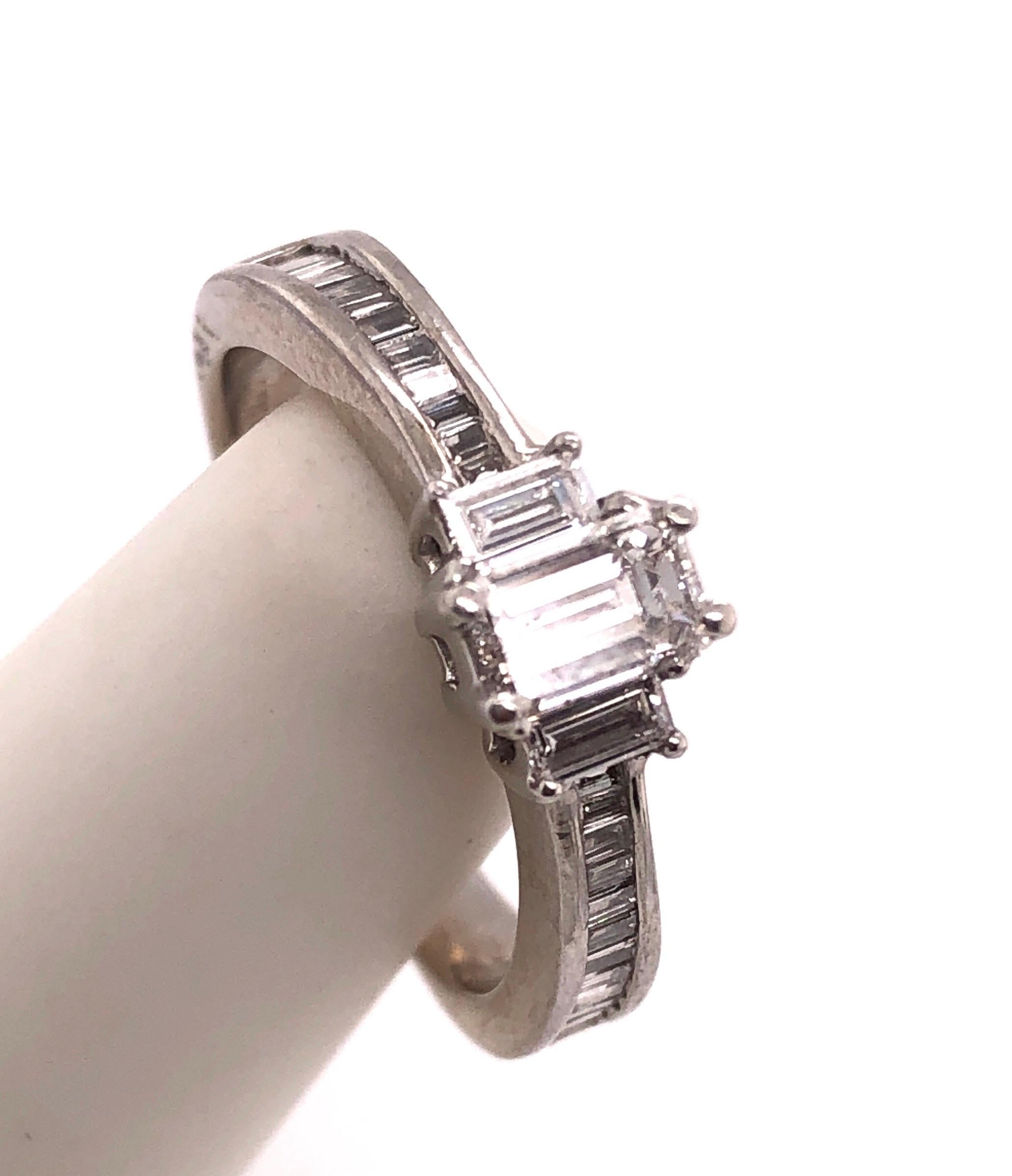 14 Karat White Gold Engagement Ring Bridal Ring 0.75 Total Diamond Weight For Sale 5