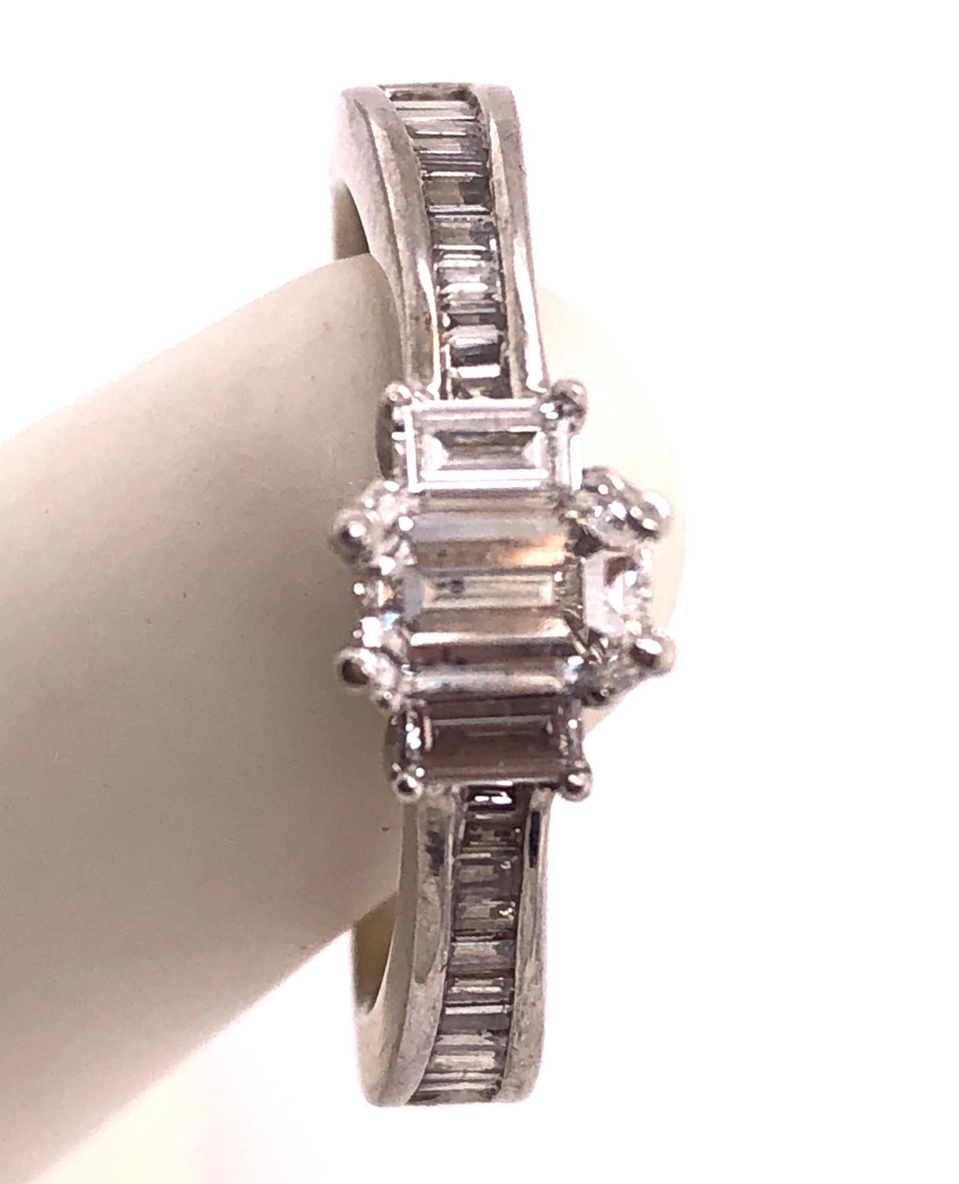 14 Karat White Gold Engagement Ring Bridal Ring 0.75 Total Diamond Weight For Sale 3