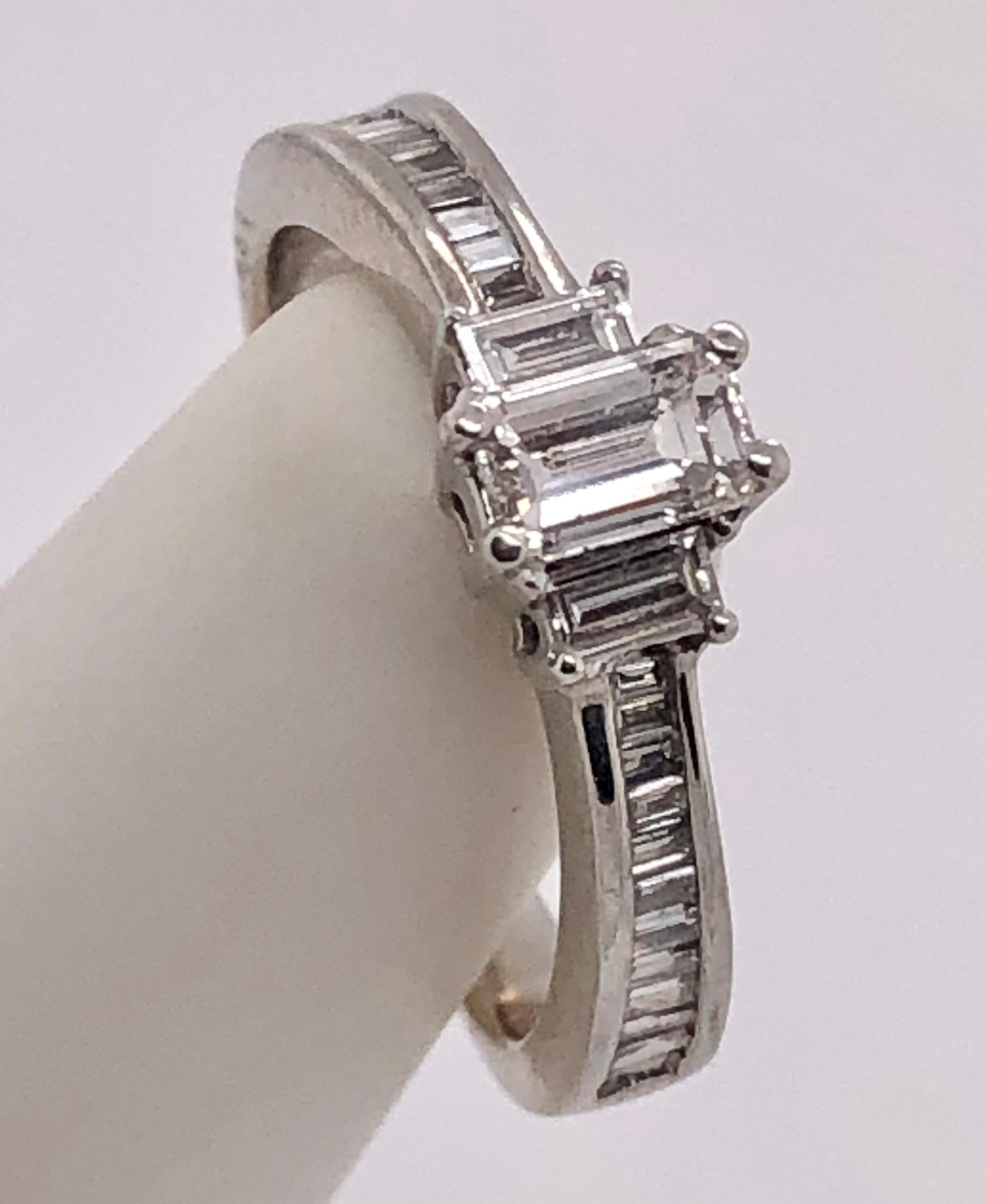14 Karat White Gold Engagement Ring Bridal Ring 0.75 Total Diamond Weight For Sale 4