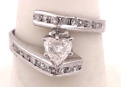 14 Karat White Gold Engagement Ring / Bridal Ring 1 Carat Total Diamond Weight