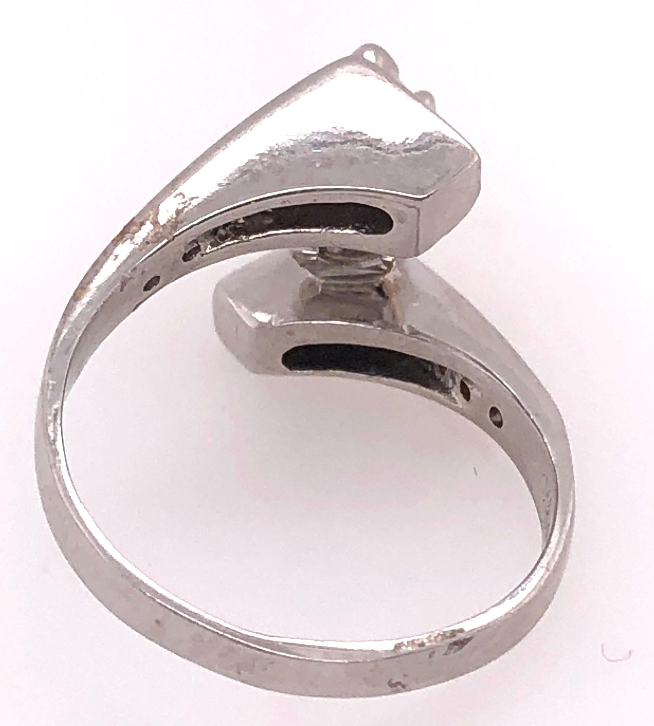 Bague de fiançailles / bague de mariage en or blanc 14 carats Poids total des diamants de 1 carat en vente 4