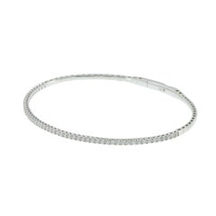 14KT White Gold Flexible Diamond Bangle – 3/4CT-TW