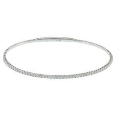 Bracelet flexible en or blanc 14KT avec diamant - 3/4CT-TW