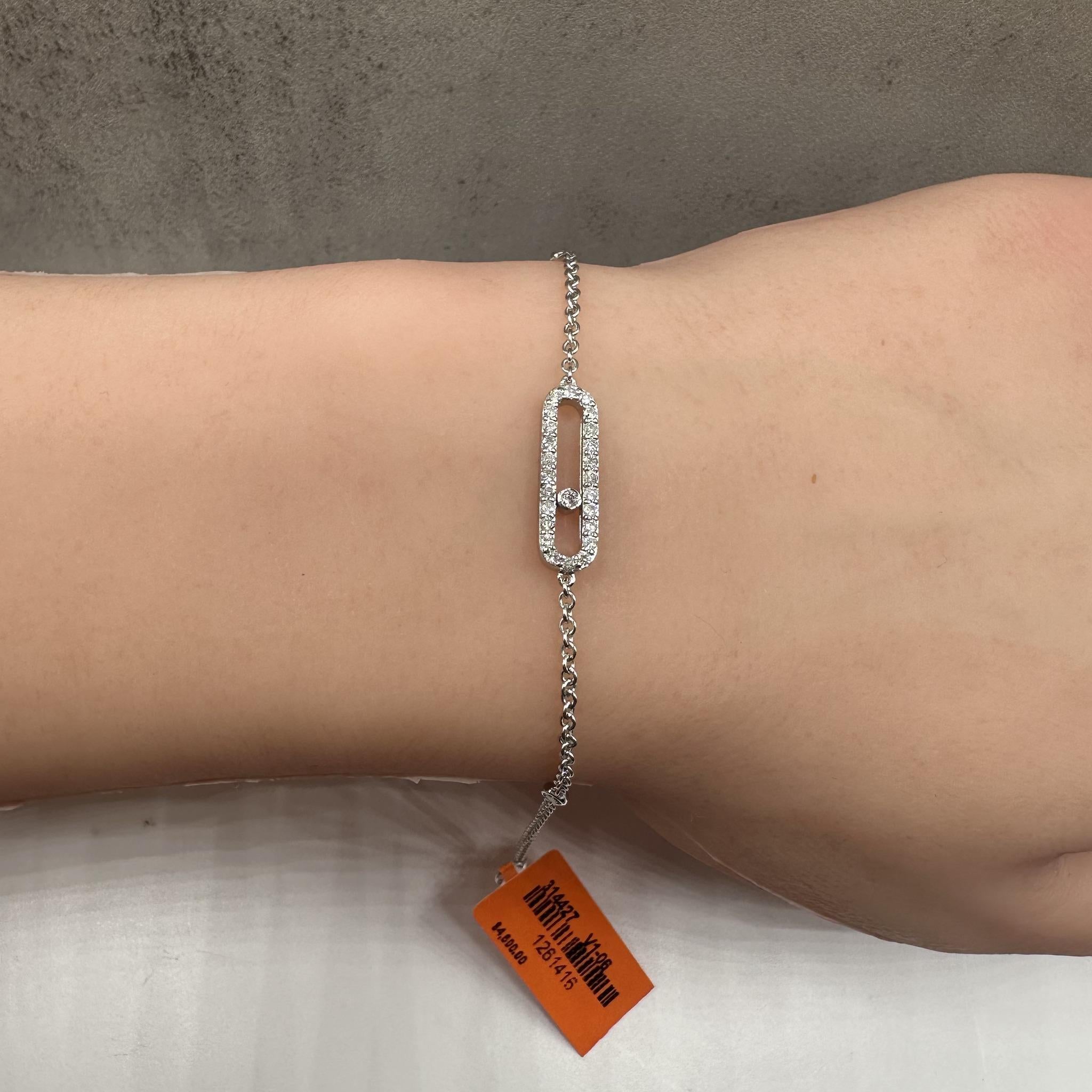 14kt White Gold Floating Style Diamond Bracelet - 0.30ctw HI I1, 7
