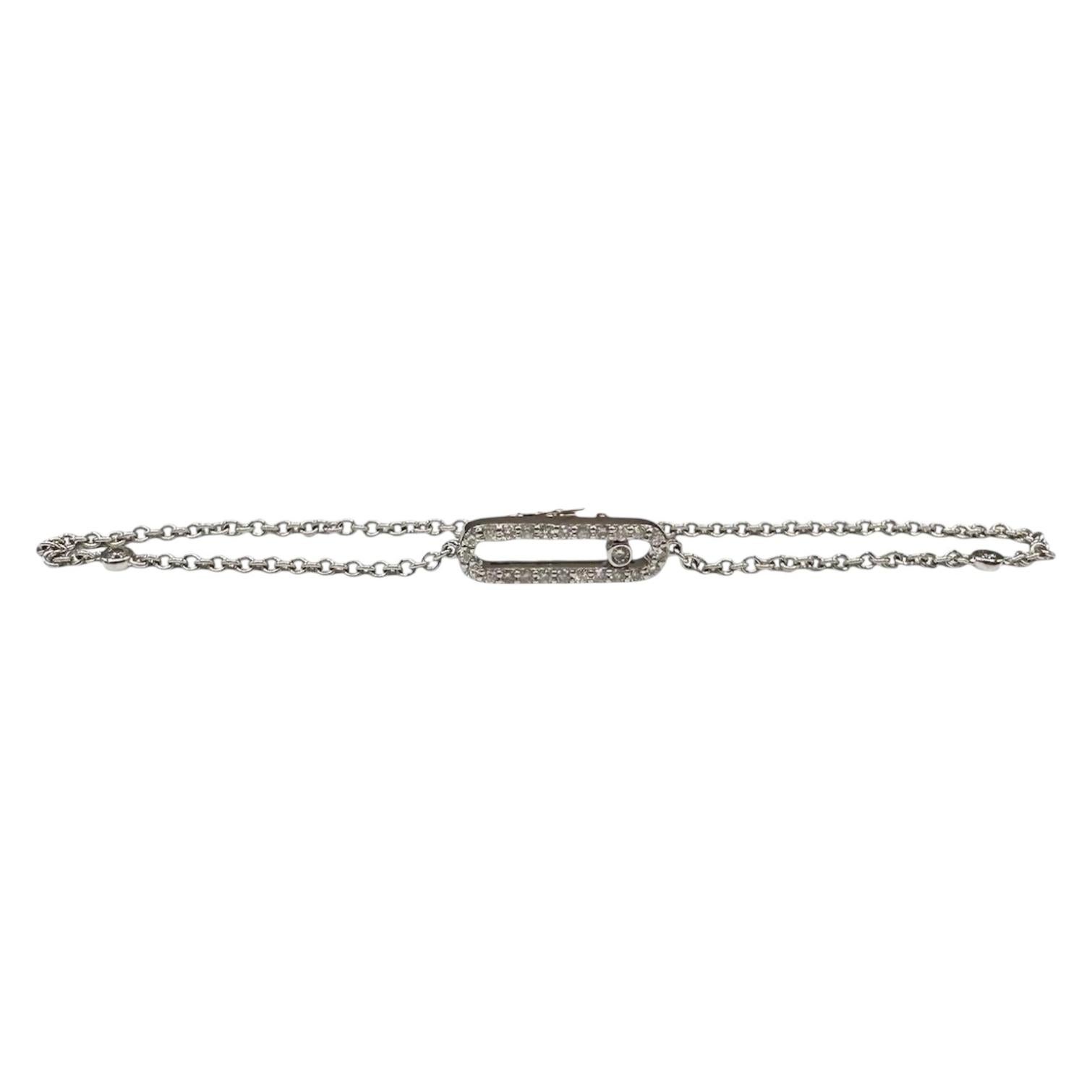 14kt White Gold Floating Style Diamond Bracelet - 0.30ctw Hi I1, 7", New