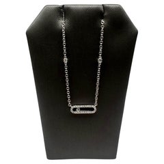 Collier de diamants flottants de style flottant en or blanc 14 carats, 0,25 ctw, 18", neuf