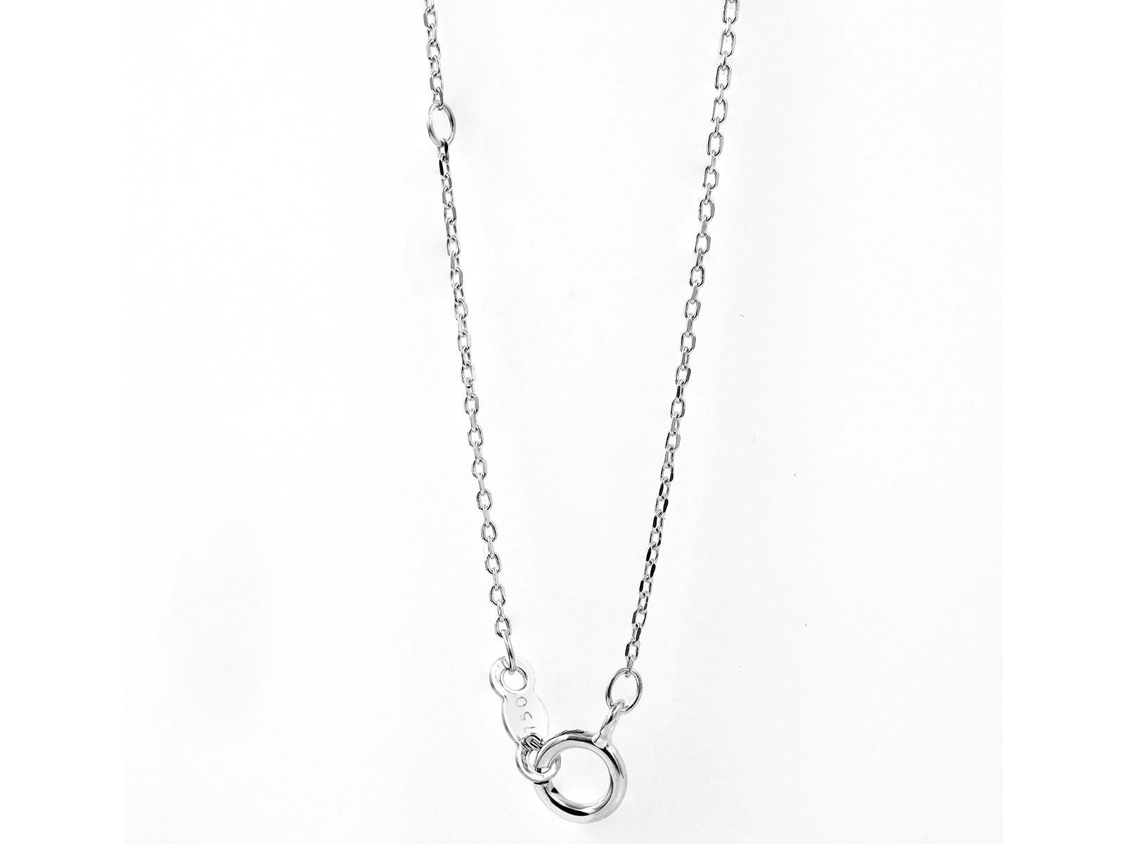 Collana a barre curve con diamanti graduati in oro bianco 14KT in vendita 2