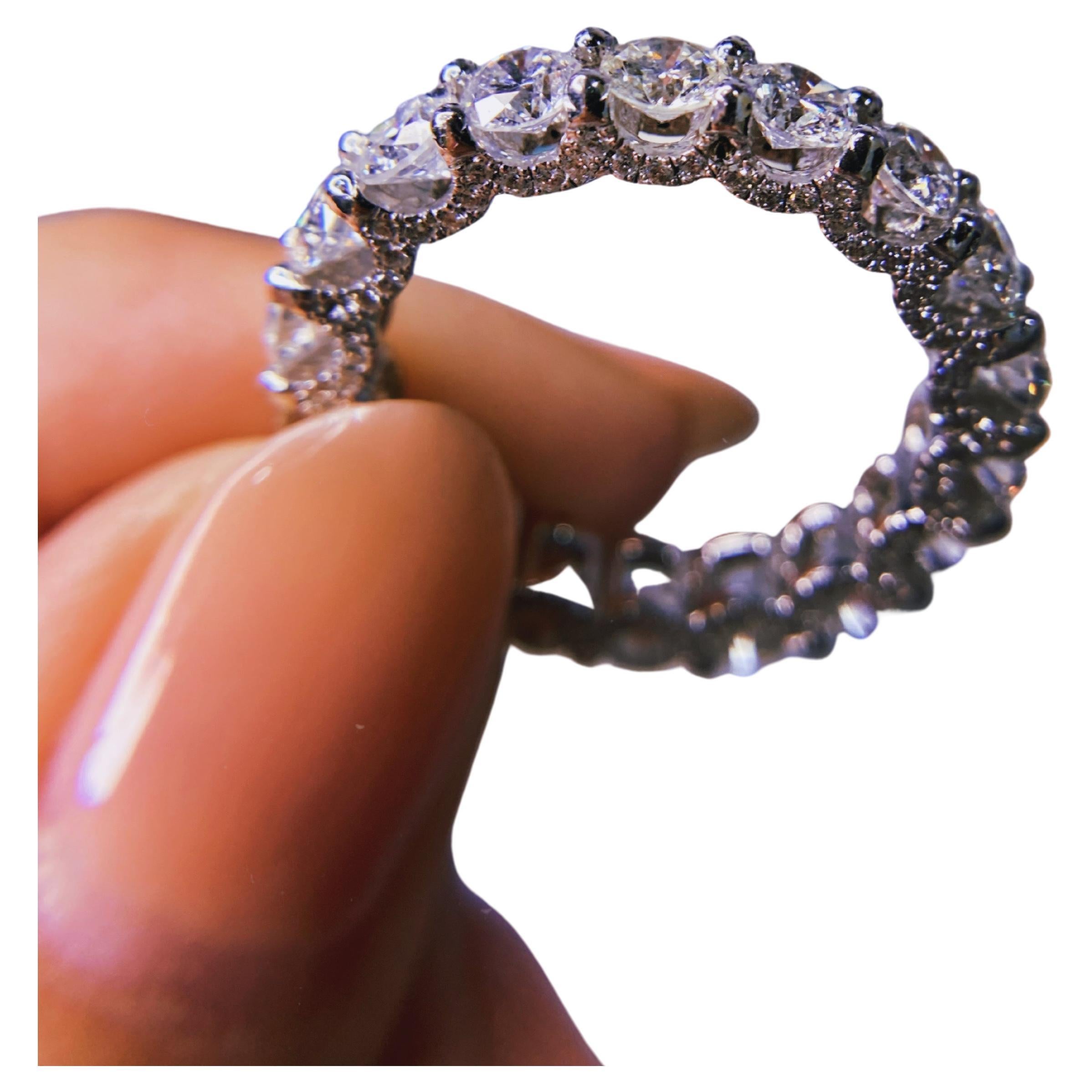 For Sale:  14kt White Gold Hand Made Eternity Band with Natural 4.50ct Diamonds