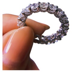14kt White Gold Hand Made Eternity Band with Natural 4.50ct Diamonds