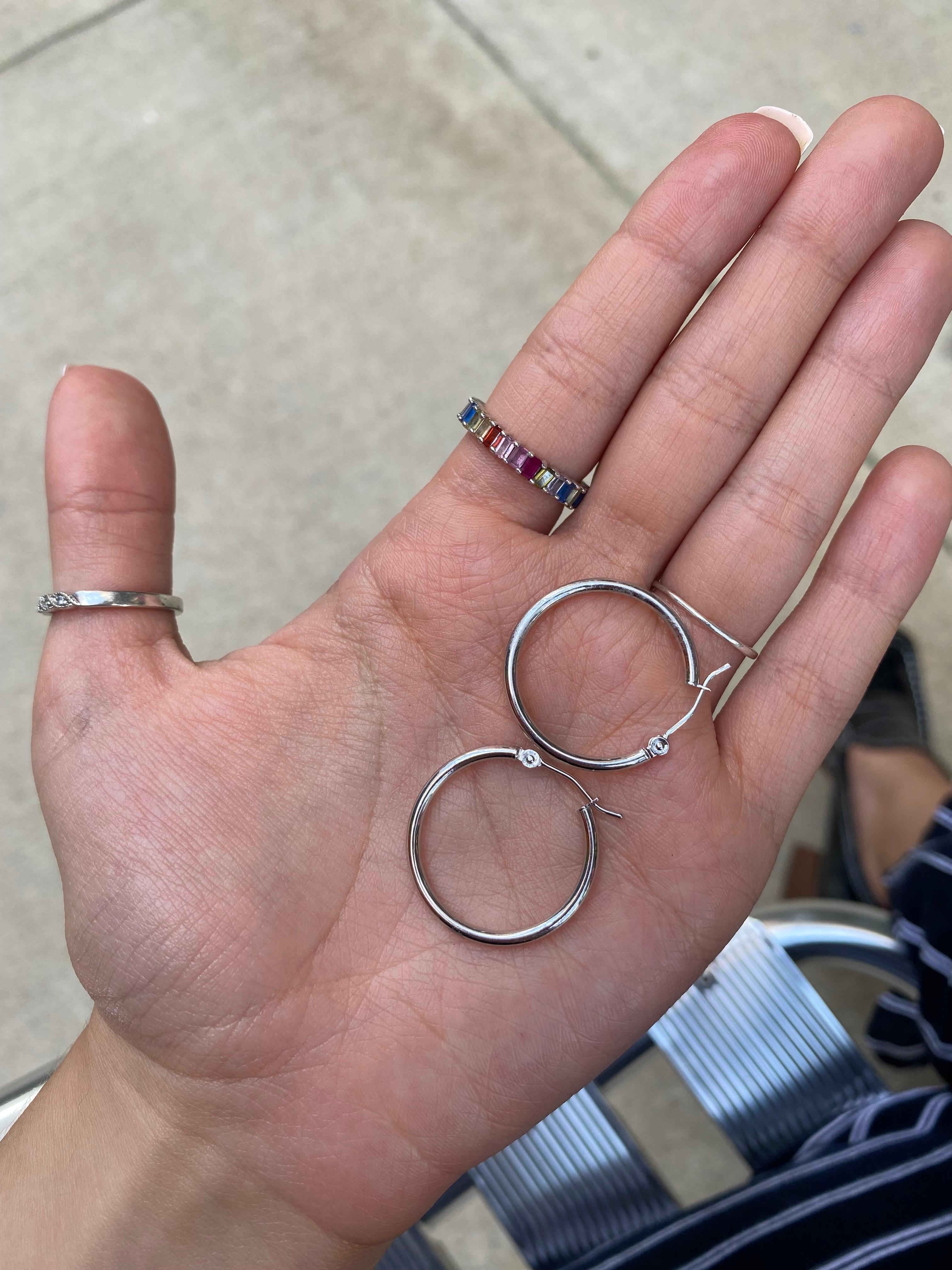 14k endless hoop earrings