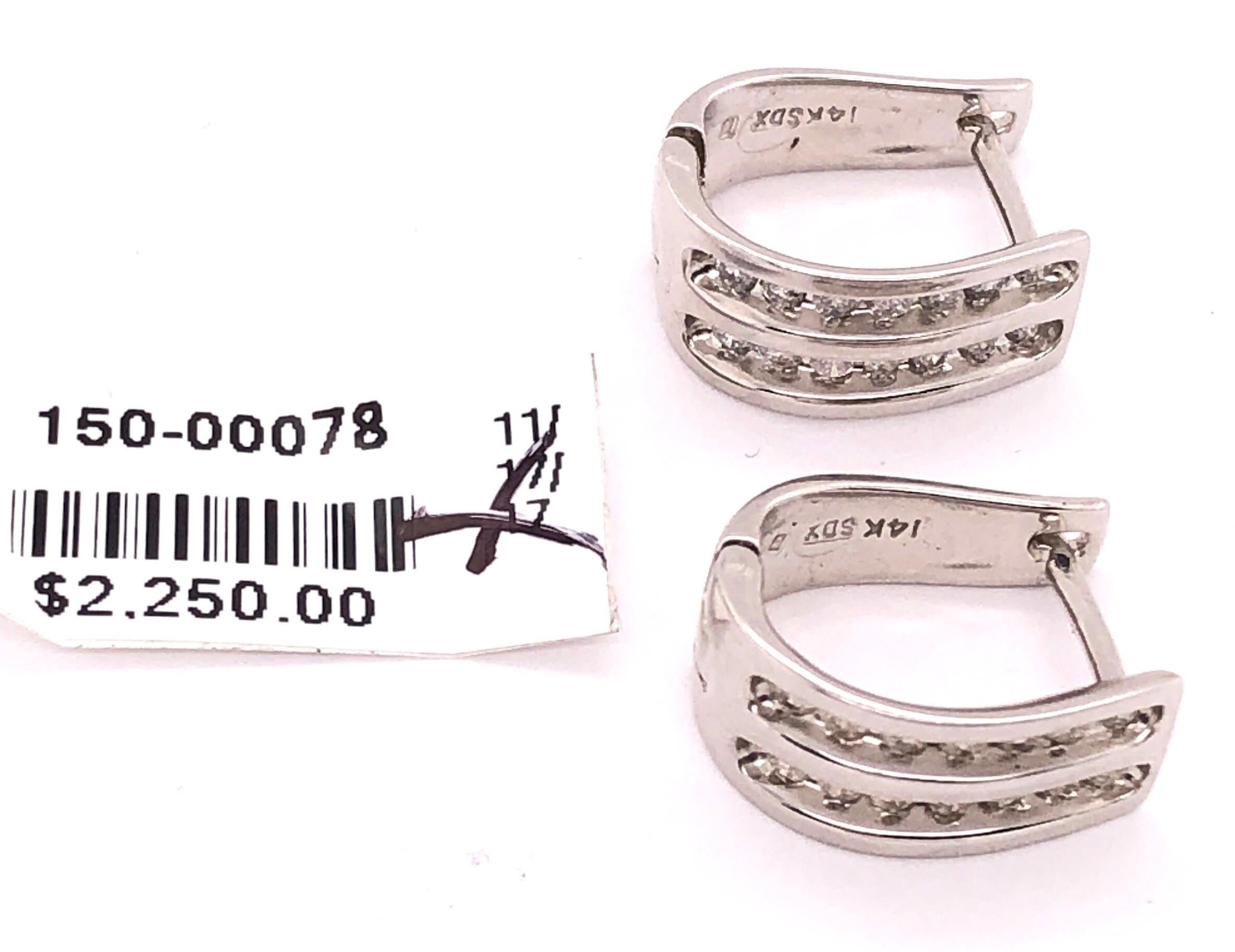 14 Karat White Gold Latch Back Earrings with 1.50 Total Diamond Weight For Sale 5