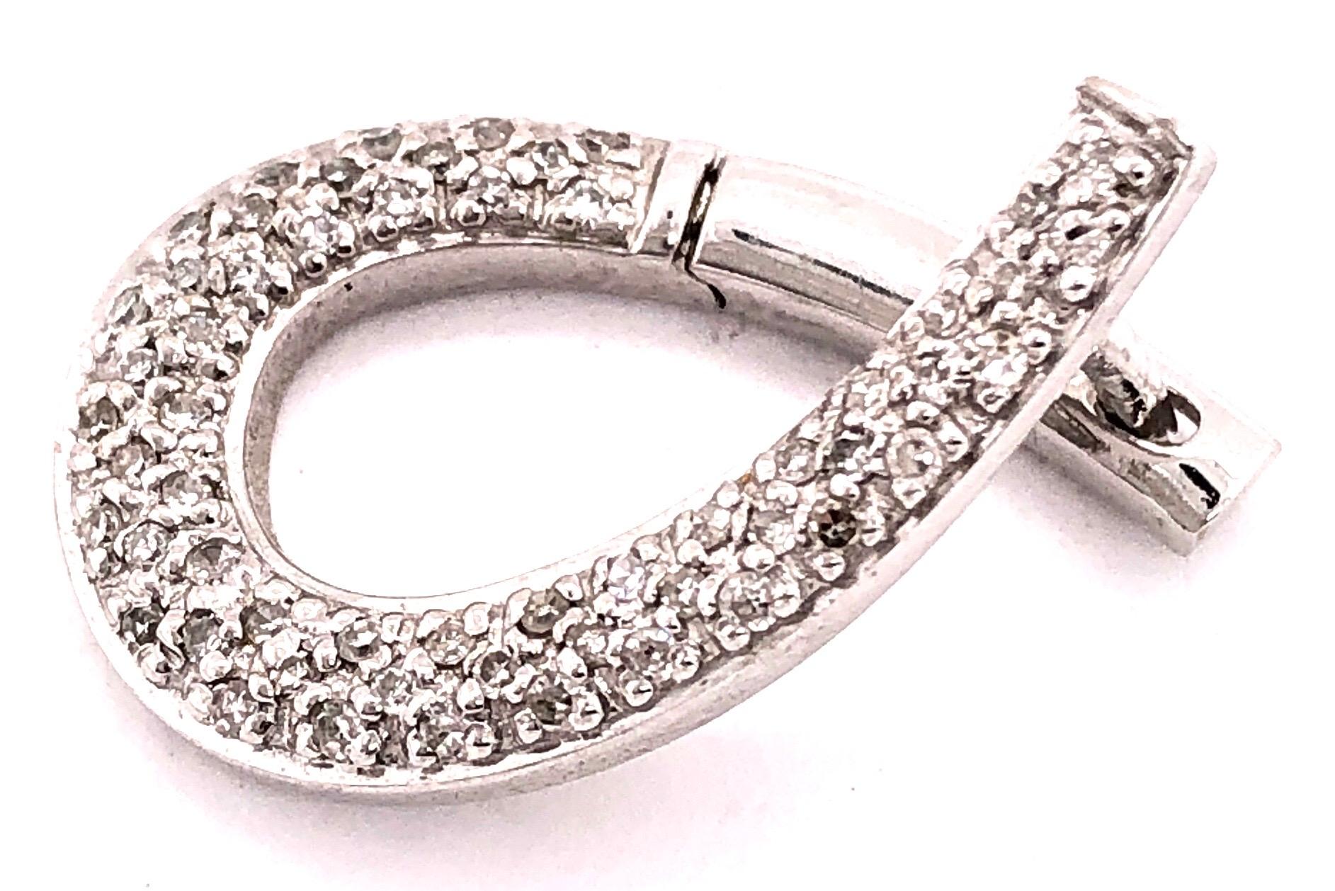 14 Karat White Gold Latch Back Earrings with .50 Total Diamond Weight For Sale 5