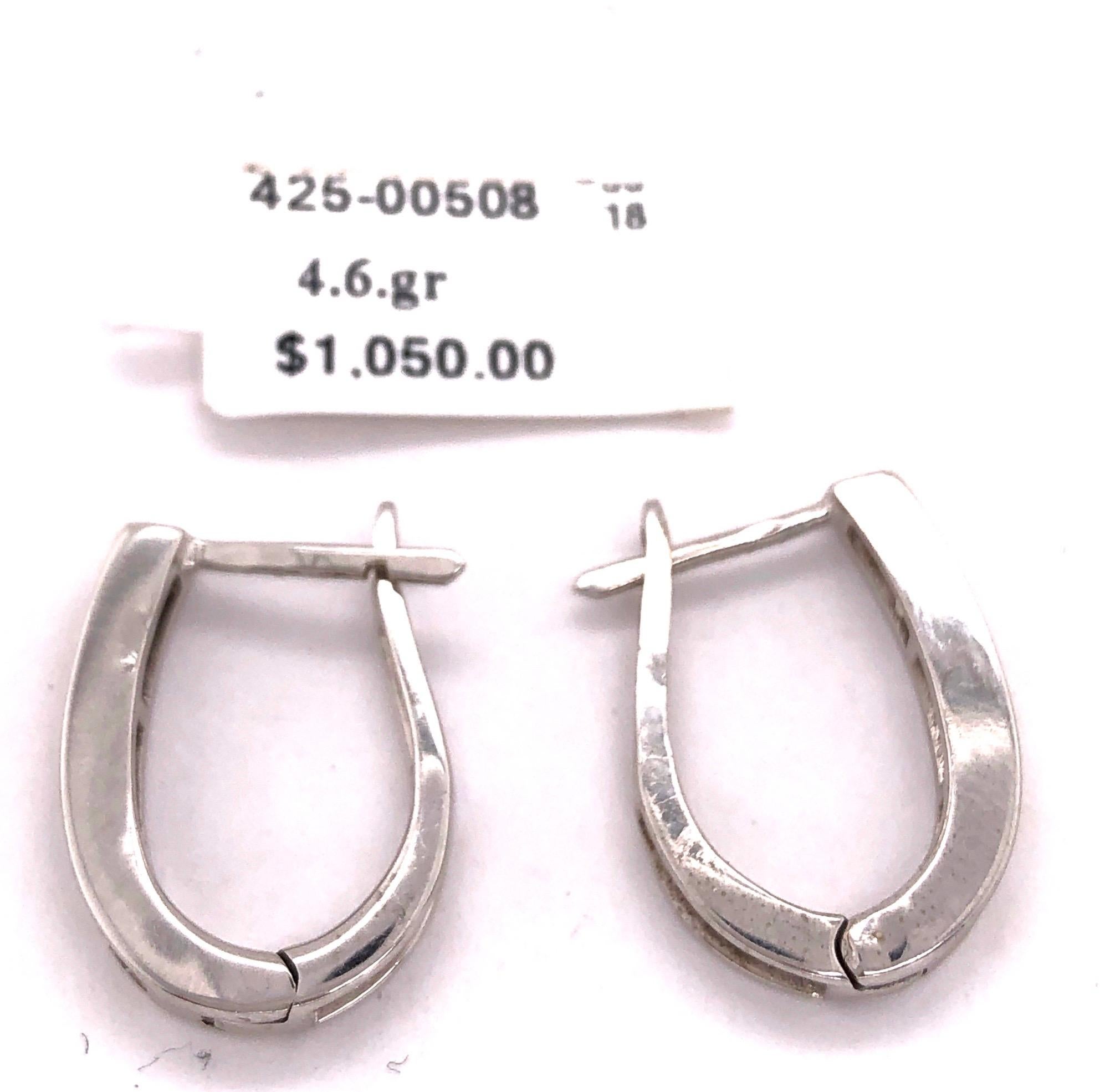 14 Karat White Gold Latch Back Earrings with White and Yellow Diamonds For Sale 6