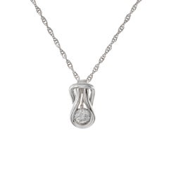 14KT White Gold Love Knot Diamond Pendant