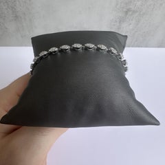 14kt White Gold Natural Diamond Bracelet - 0.81ctw, Adjustable, New