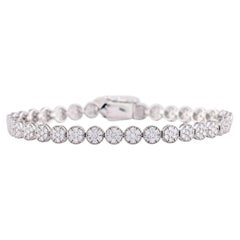 Bracciale tennis in oro bianco 14KT con pavé di diamanti rotondi da 2,32 carati
