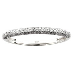 14KT White Gold Pave Round Cut Diamond Eternity Band