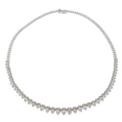 14KT White Gold Pear Shape Diamond Necklace – 4.00CT TW
