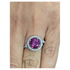 14KT Weißgold Pink Spinell und Diamond Ring 4.0g